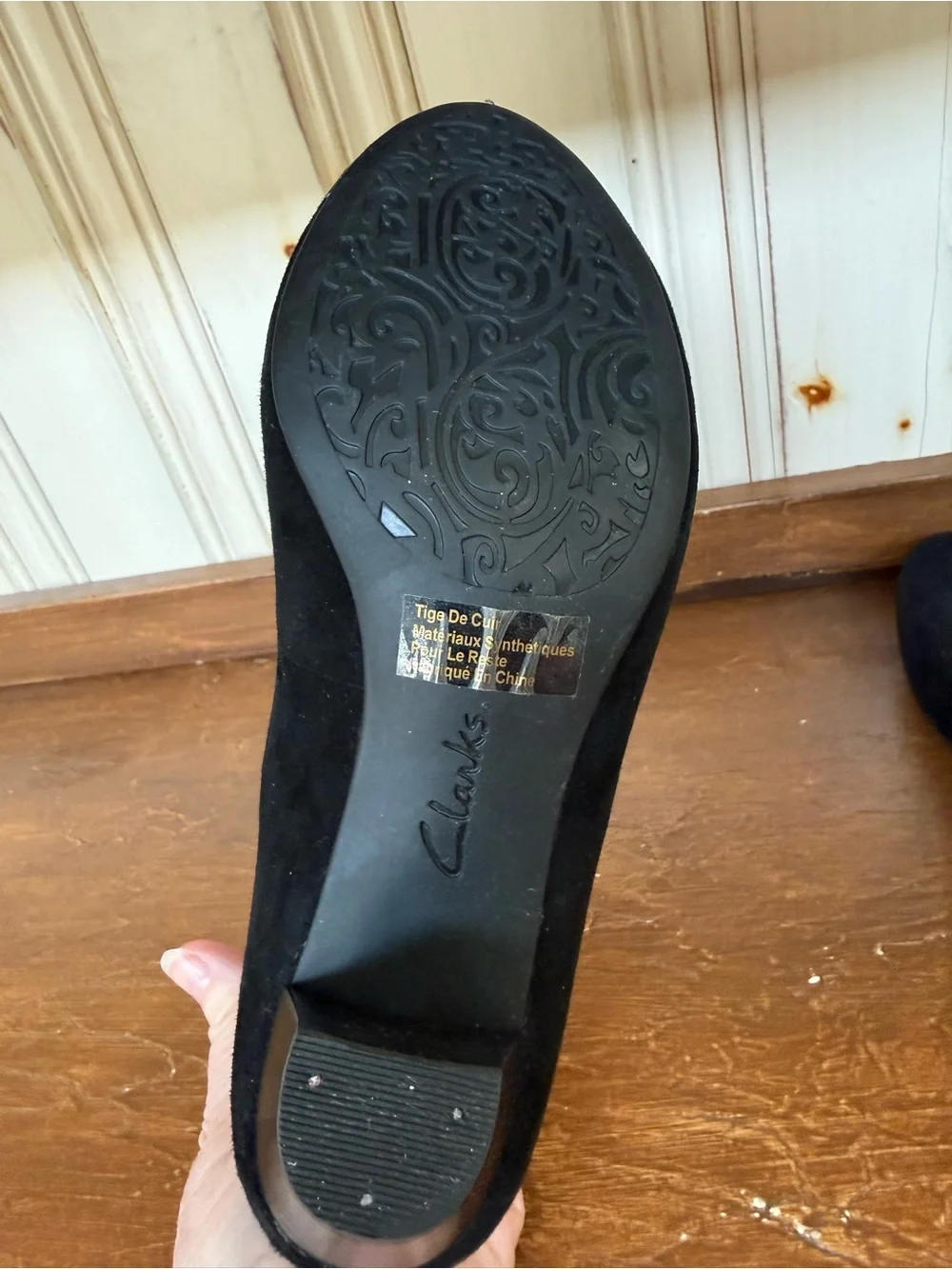 Clarks Artisan Black Suede Women's Slip-On  2” heel- 7W